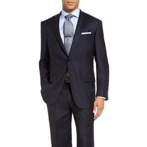 Hart Schaffner Marx Mens Chicago Classic Fit Worsted Wool 2 piece Suit Navy B4HP